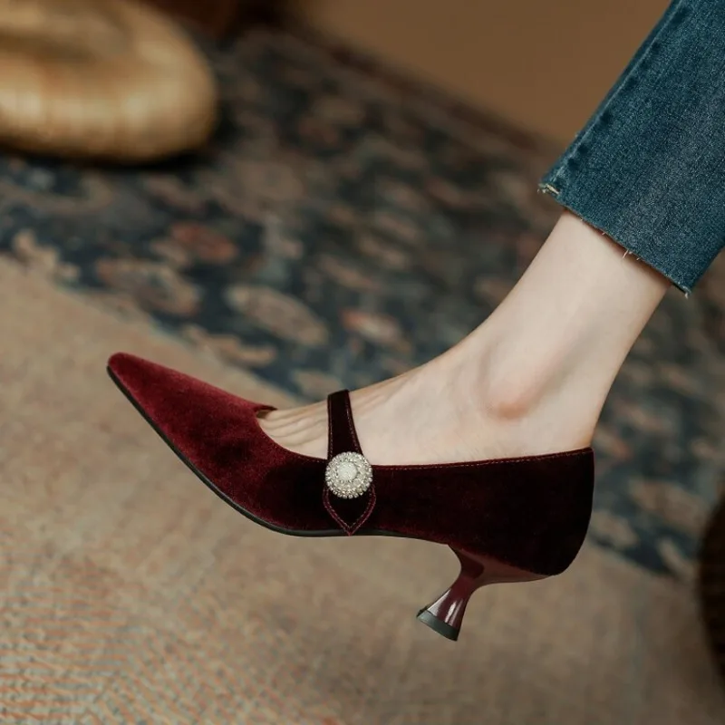 Slingback Pumps Women - Sepatu Mary Jane Wanita Vintage Berwarna