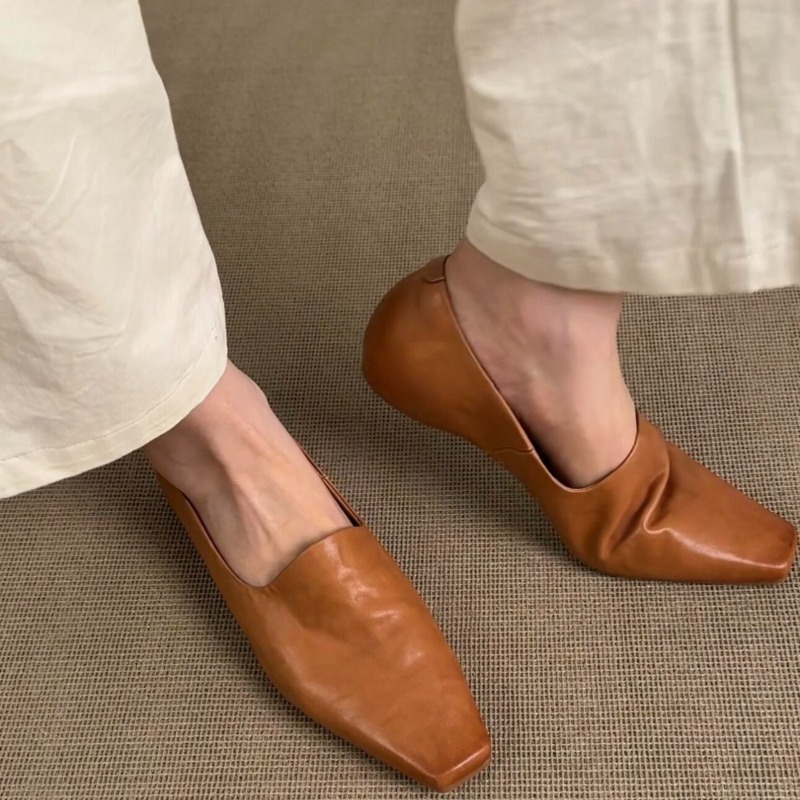 Slingback Pumps Women - Sepatu Loafer Retro Wanita Model Slip-on