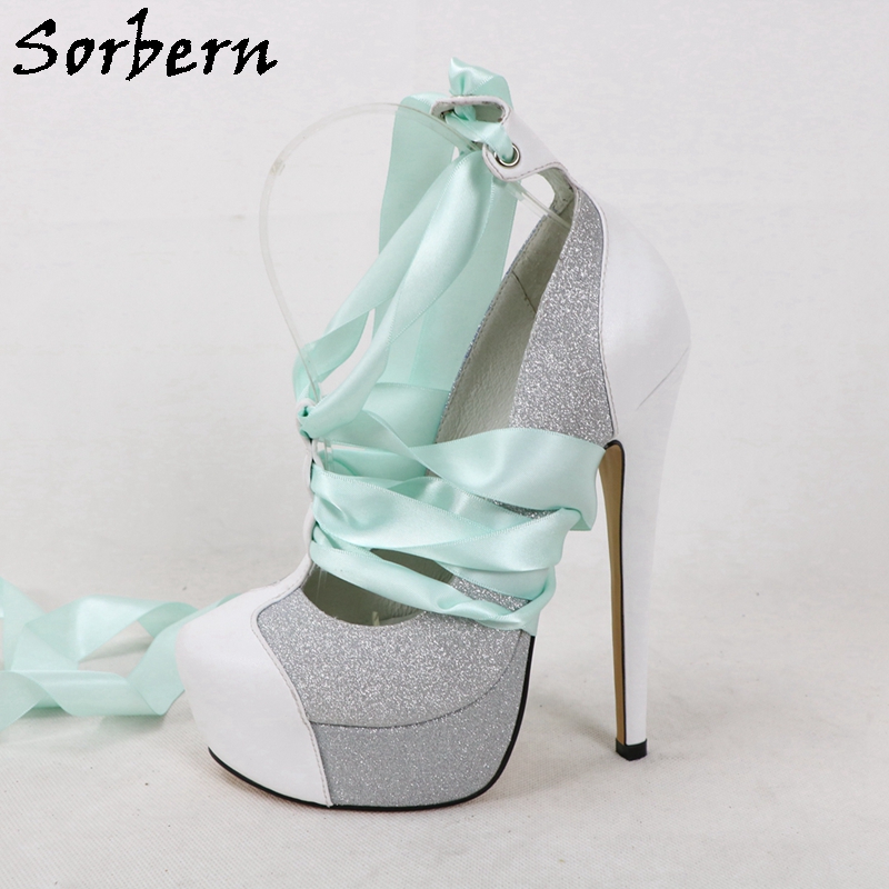 Sorbern Putih Kulit Asli Wanit - Ribbon Tie Heel ulasan dan harga