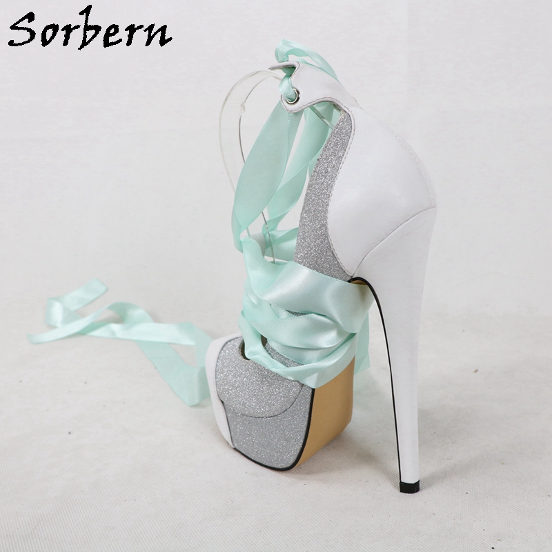 Sorbern Putih Kulit Asli Wanit - Ribbon Tie Heel ulasan dan harga