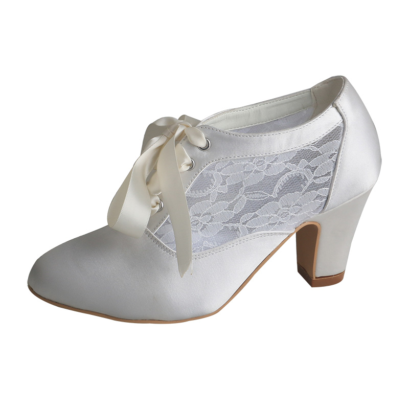Sepatu Boots Pengantin Hak Blo - Ribbon Tie Heel ulasan dan harga