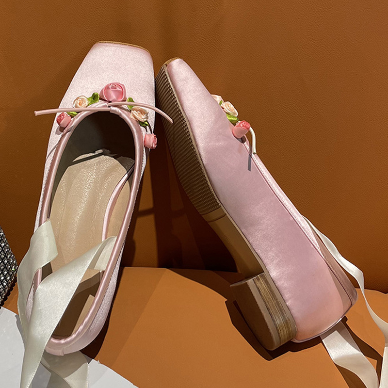 Sepatu Mary Jane Wanita Warna  - Ribbon Tie Heel ulasan dan harga