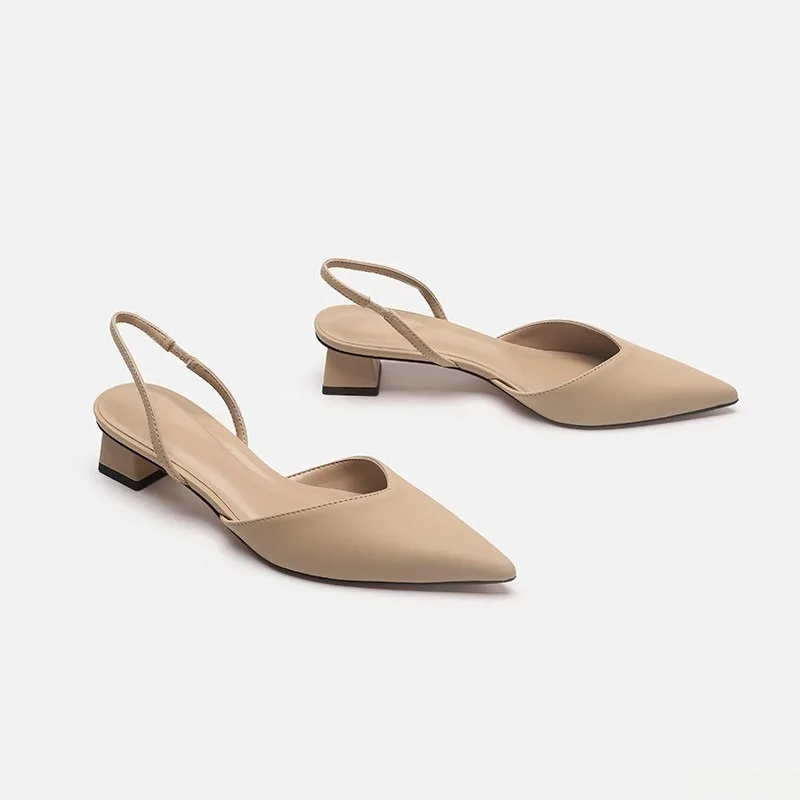 Sandal Wanita Model Runcing de - Low Block Heel Pump ulasan dan harga